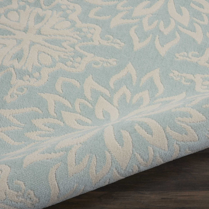 Charlton Home® Yurig Performance Ivory/Seafoam Green Rug & Reviews